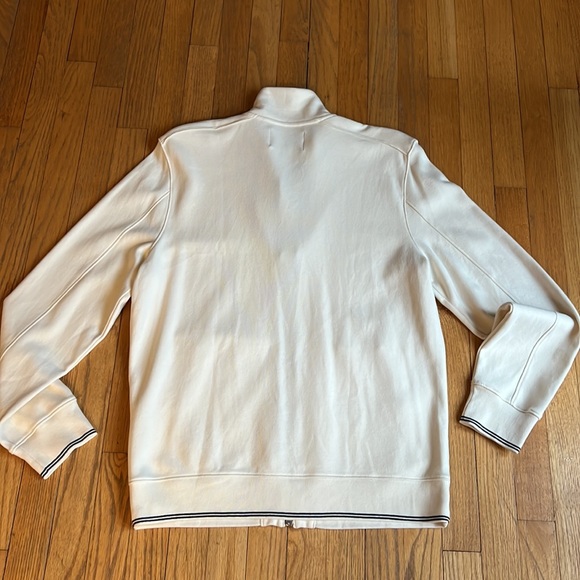 Banana Republic - Full Zip Cream Sweater Jacket - Snap Pockets Men Sz L Cotton - Picture 6 of 11